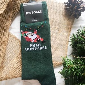 SANTA IS MY CAMPADRE XMas Novelty Gift Crew Printed Socks Spanish Feliz …